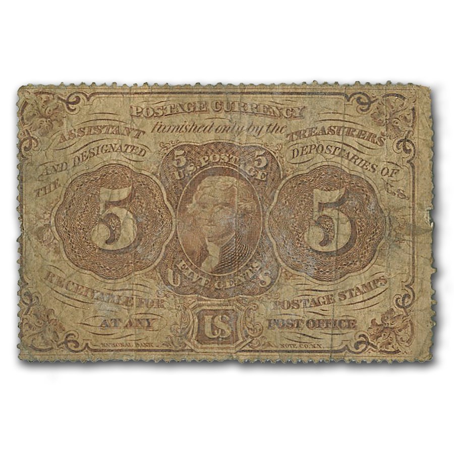 1st Issue Fractional Currency 5 Cents VG (Fr#1229)