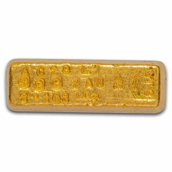 2.102 oz Gold Bar - Vintage San Juan Silver Gold Bar (SJS)