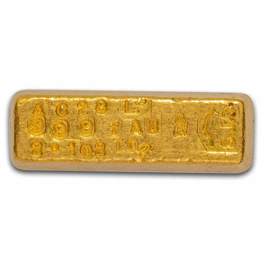2.102 oz Gold Bar - Vintage San Juan Silver Gold Bar (SJS)