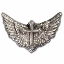 2.25 oz Hand Poured Silver Winged Cross