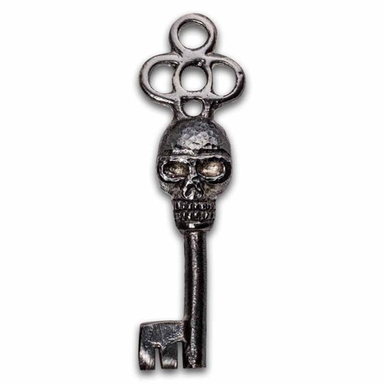2.3 oz Hand Poured Silver - Skeleton Key