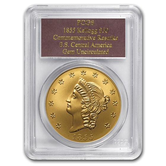 2.419 oz Gold Round - $50 Kellogg Restrike Gem BU PCGS 2.419 oz Gold Round - $50 Kellogg Restrike Gem BU PCGS