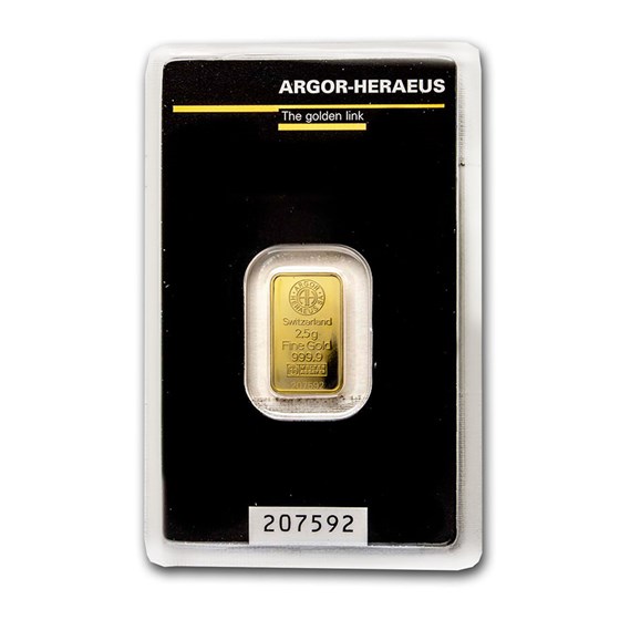 2.5 gram Gold Bar - Argor-Heraeus (In Assay) 2.5 gram Gold Bar - Argor-Heraeus (In Assay)
