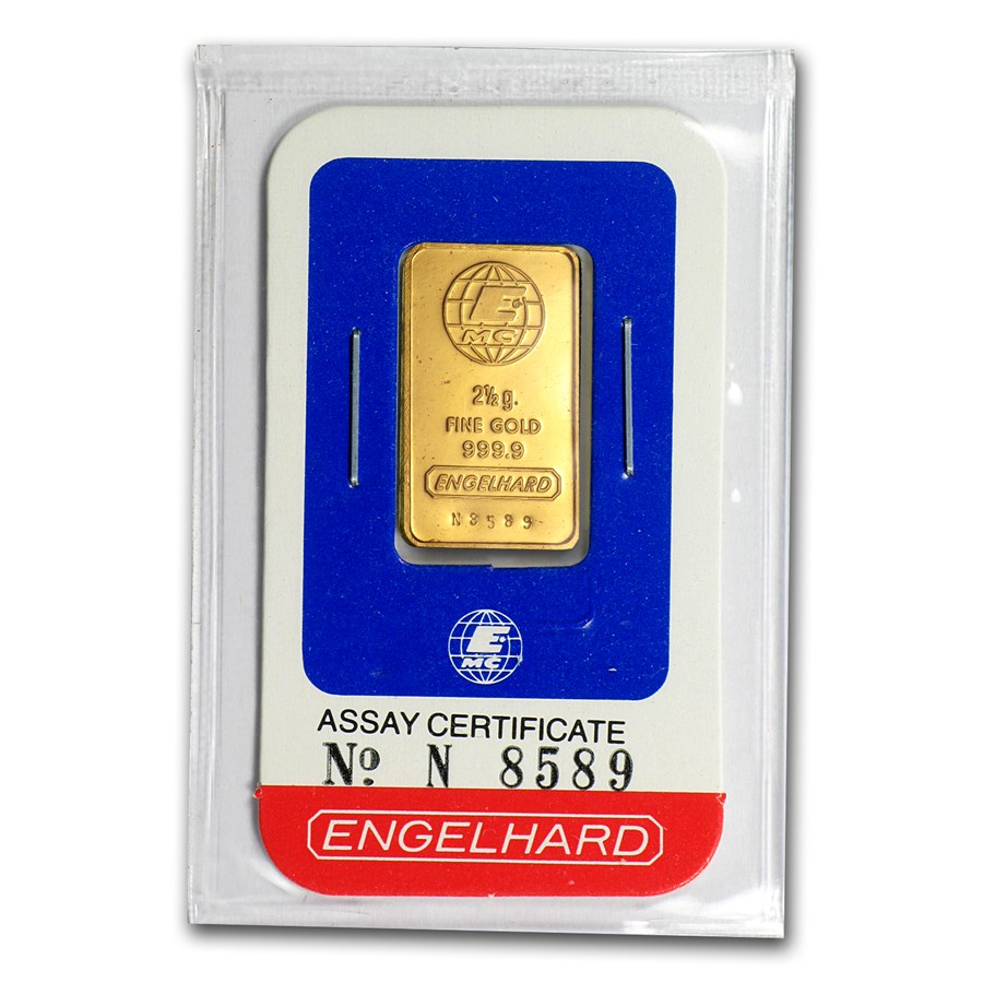 Buy 2.5 gram Gold Bar Engelhard (In Assay Card) APMEX