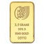 2.5 gram Gold Bar Holy Land Mint Dove of Peace (Vintage Assay)