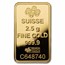 2.5 gram Gold Bar - PAMP Lady Fortuna (No Assay)