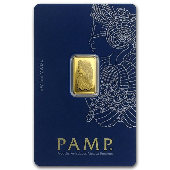 2.5 gram Gold Bar - PAMP Lady Fortuna Veriscan® (In Assay)