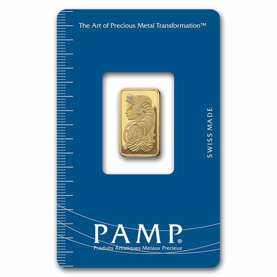 2.5 gram Gold Bar - PAMP Suisse Lady Fortuna (Vintage, In Assay)