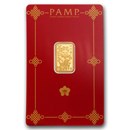 2.5 gram Gold Bar - PAMP Suisse Lucky Cat (In Assay w/ Sleeve)