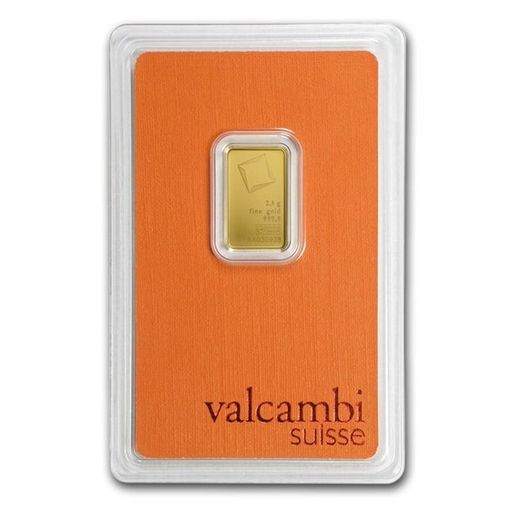 2.5 gram Gold Bar - Valcambi (In Assay)