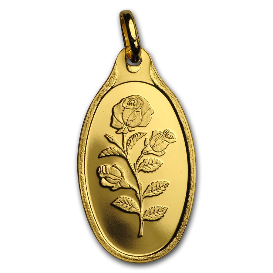 Buy gram Gold Pendant PAMP Suisse (Oval, Rose, w/o Assay