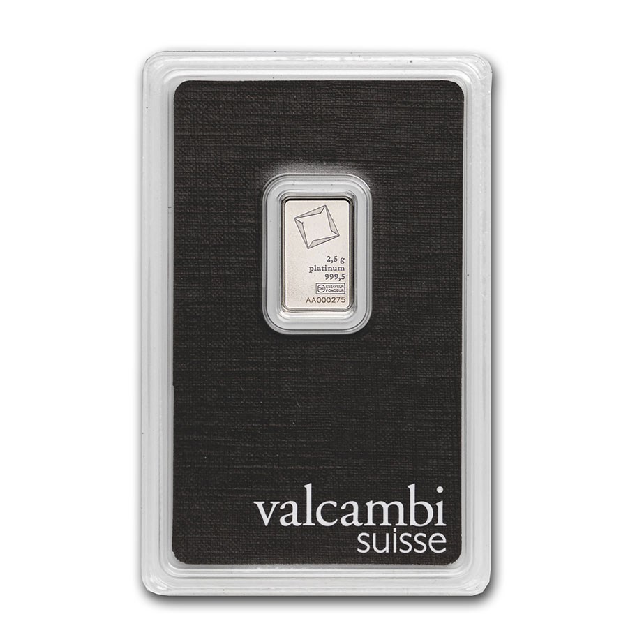 2.5 gram Platinum Bar - Valcambi (In Assay)