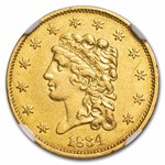 $2.50 Gold Classic Head Half Eagle AU-55 NGC/PCGS