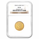 $2.50 Gold Classic Head Half Eagle VF-35 NGC/PCGS