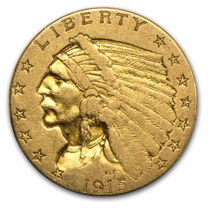 $2.50 Indian Gold Quarter Eagle (Damaged)