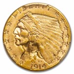 $2.50 Indian Gold Quarter Eagle MS-61 PCGS