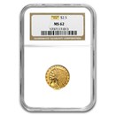 $2.50 Indian Gold Quarter Eagle MS-62 NGC/PCGS