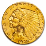 $2.50 Indian Gold Quarter Eagle MS-62 PCGS