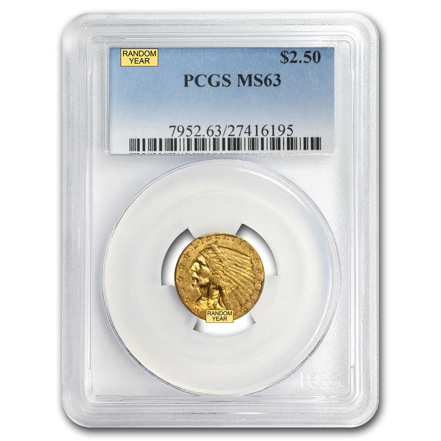 $2.50 Indian Gold Quarter Eagle MS-63 PCGS