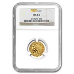 $2.50 Indian Gold Quarter Eagle MS-64 NGC/PCGS