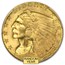 $2.50 Indian Gold Quarter Eagle MS-65 NGC/PCGS