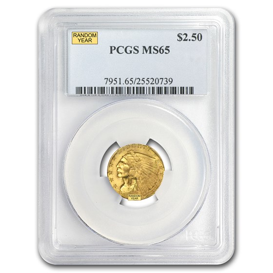 $2.50 Indian Gold Quarter Eagle MS-65 NGC/PCGS