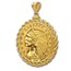 $2.50 Indian Gold Quarter Eagle Pendant (Rope-ScrewTop Bezel)