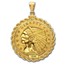 $2.50 Indian Gold Quarter Eagle Pendant (Rope-ScrewTop Bezel)