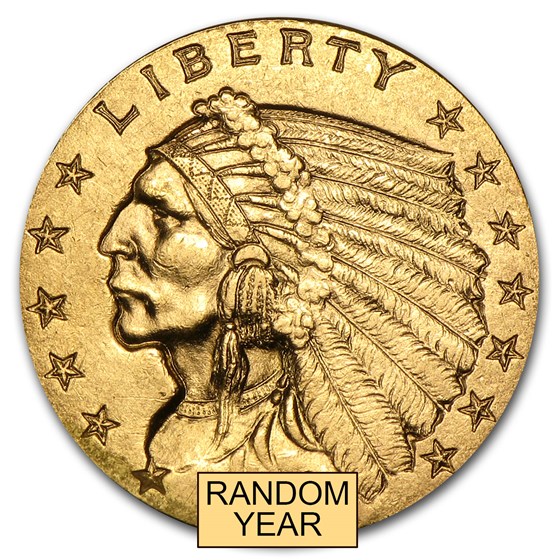 $2.50 Indian Gold Quarter Eagle XF (Random Year)