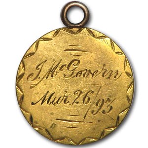 $2.50 Liberty Gold Quarter Eagle - 1861 - Love Token - J McGovern $2.50 Liberty Gold Quarter Eagle - 1861 - Love Token - J McGovern
