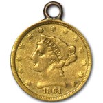 $2.50 Liberty Gold Quarter Eagle - 1861 - Love Token - J McGovern
