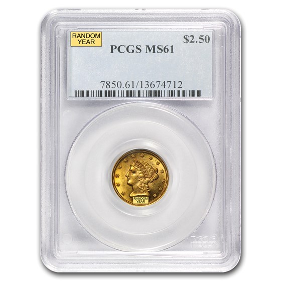 $2.50 Liberty Gold Quarter Eagle MS-61 NGC/PCGS