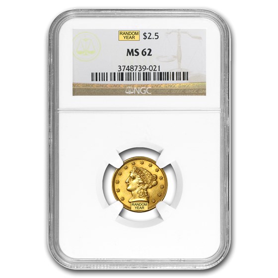 $2.50 Liberty Gold Quarter Eagle MS-62 NGC/PCGS