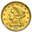 $2.50 Liberty Gold Quarter Eagle MS-63 NGC/PCGS
