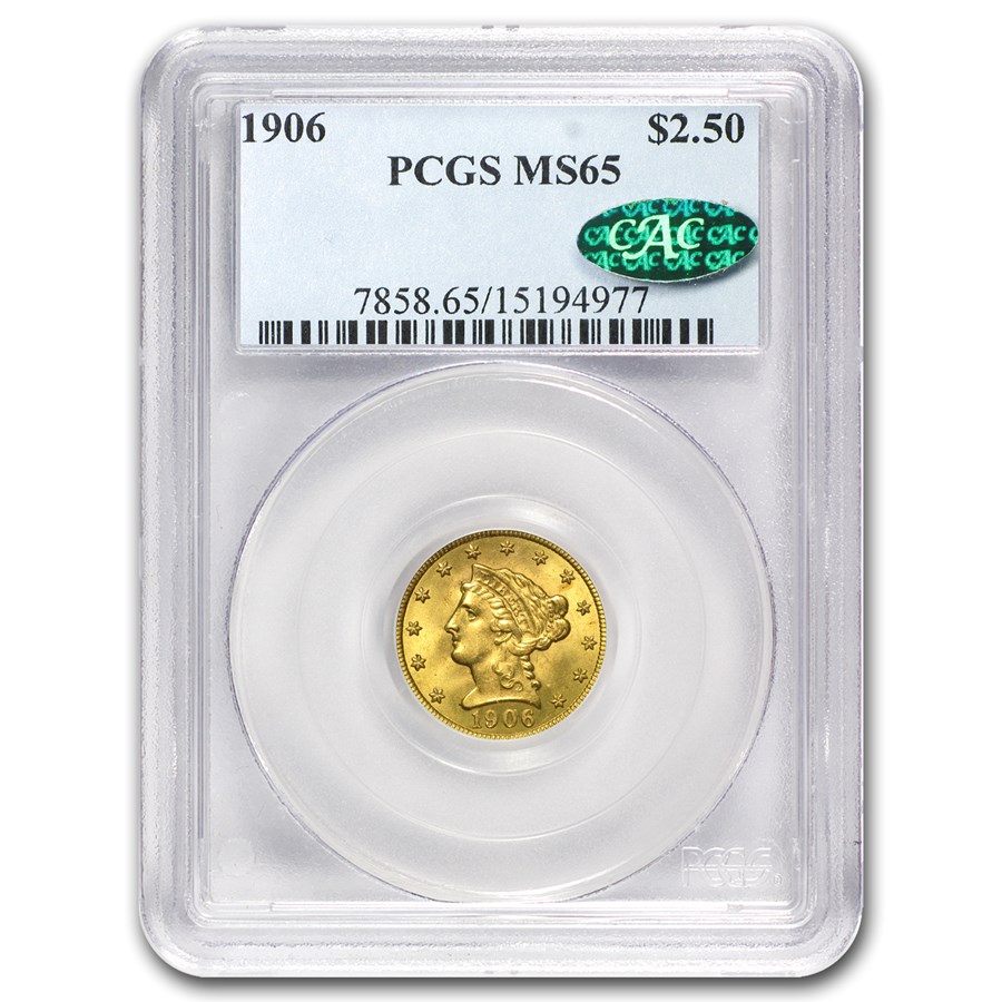 $2.50 Liberty Gold Quarter Eagle MS-65 NGC/PCGS (CAC)