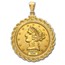 $2.50 Liberty Gold Quarter Eagle Pendant (Rope-ScrewTop Bezel)