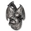 2.9 oz Silver Hand Poured Statue - Dragon on Skull V2