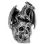 2.9 oz Silver Hand Poured Statue - Dragon on Skull V2