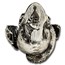 2.9 oz Silver Hand Poured Statue - Dragon on Skull V2