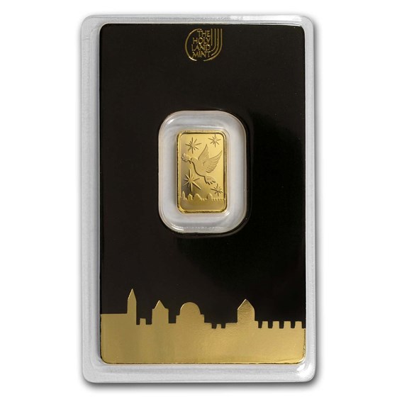 2 gram Gold Bar - Holy Land Mint Dove of Peace