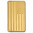 2 gram Gold Bar - United States Flag & Statue of Liberty