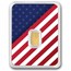 2 gram Gold Bar - United States Flag & Statue of Liberty