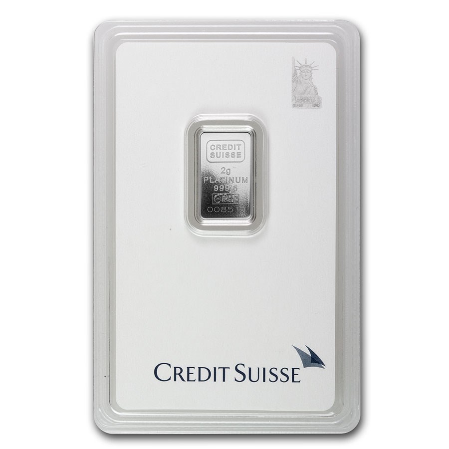2 gram Platinum Bar - Credit Suisse (In Assay)