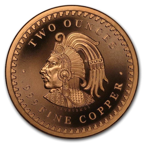 Buy 2 oz Copper Round Aztec Calendar APMEX