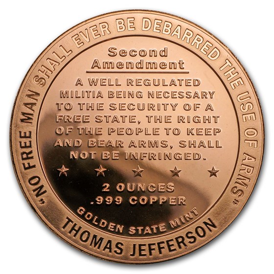 Buy 2 oz Copper Round - Second Amendment | APMEX