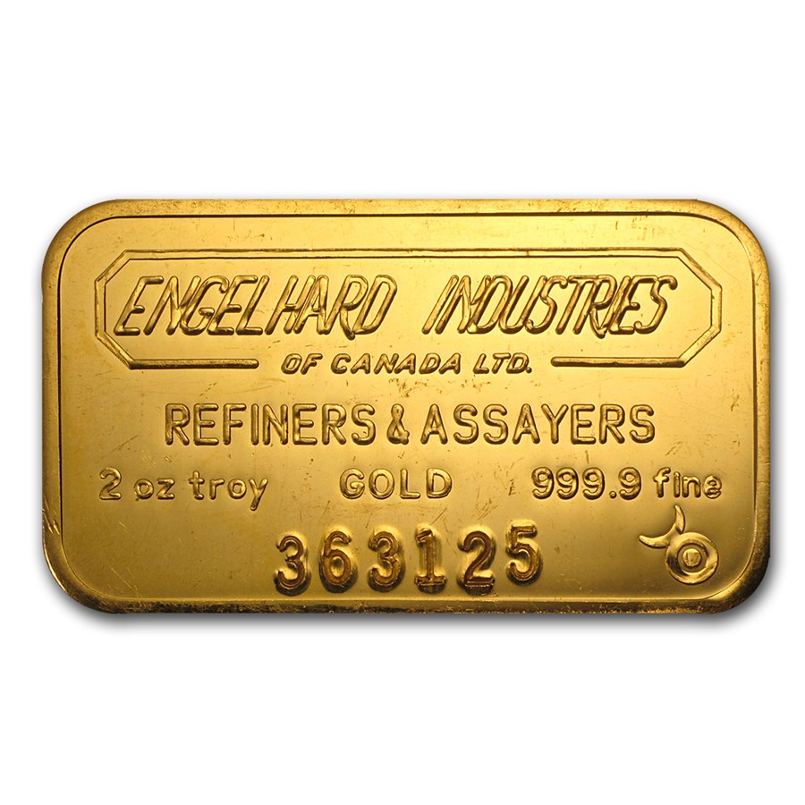 2 oz Gold Bar - Engelhard Industries of Canada