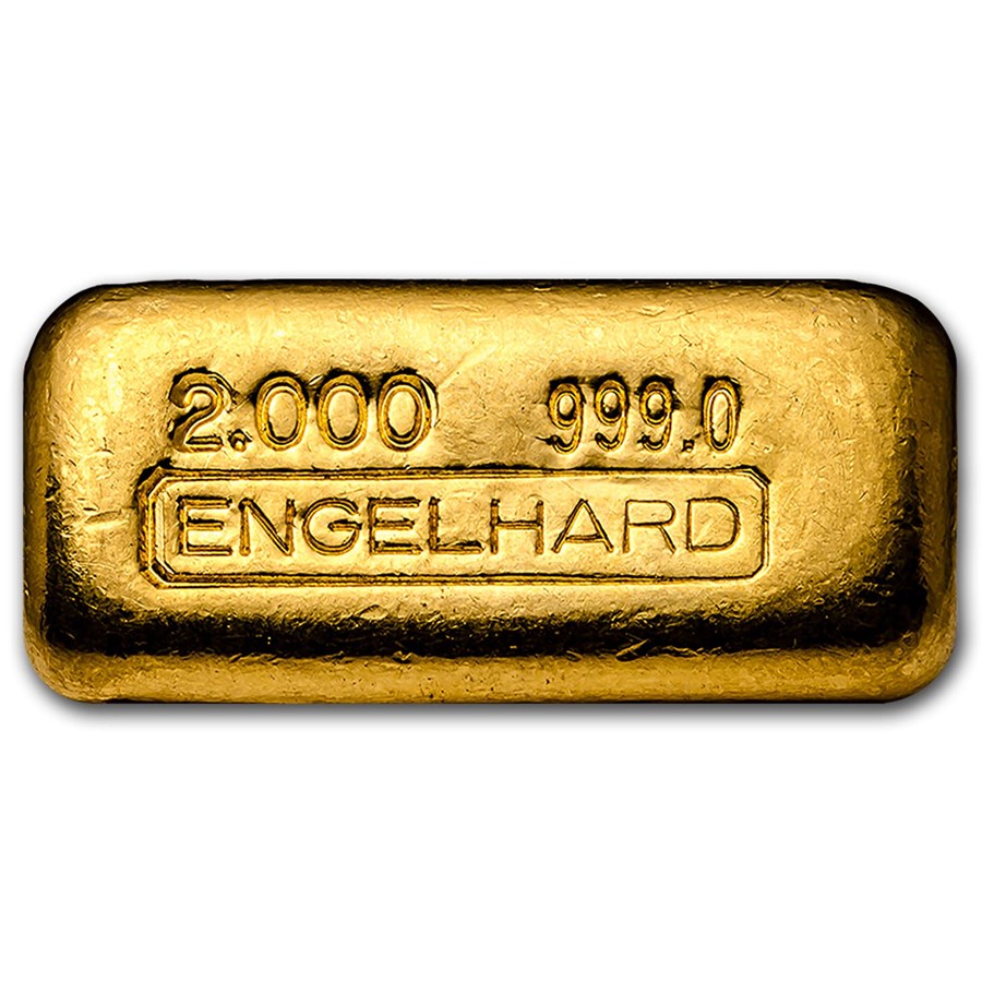 Buy 2 oz Gold Bar Engelhard (Poured/1st Generation/999.0 Fine) APMEX