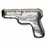 2 oz Hand Poured Silver Bar - 3D Pistol Handgun