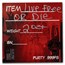 2 oz Hand Poured Silver Bar - Live Free or Die Skull & Guns