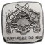 2 oz Hand Poured Silver Bar - Live Free or Die Skull & Guns